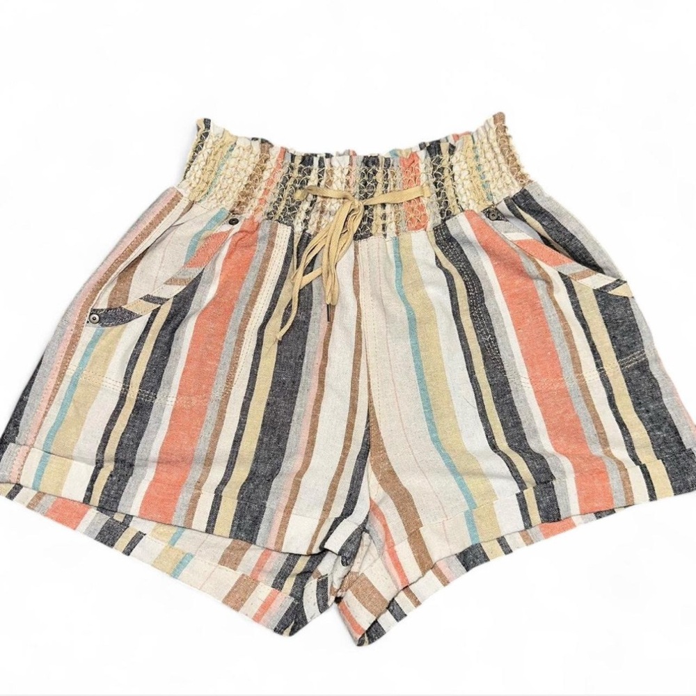 CISONO Linen Collection Womens Striped Shorts S